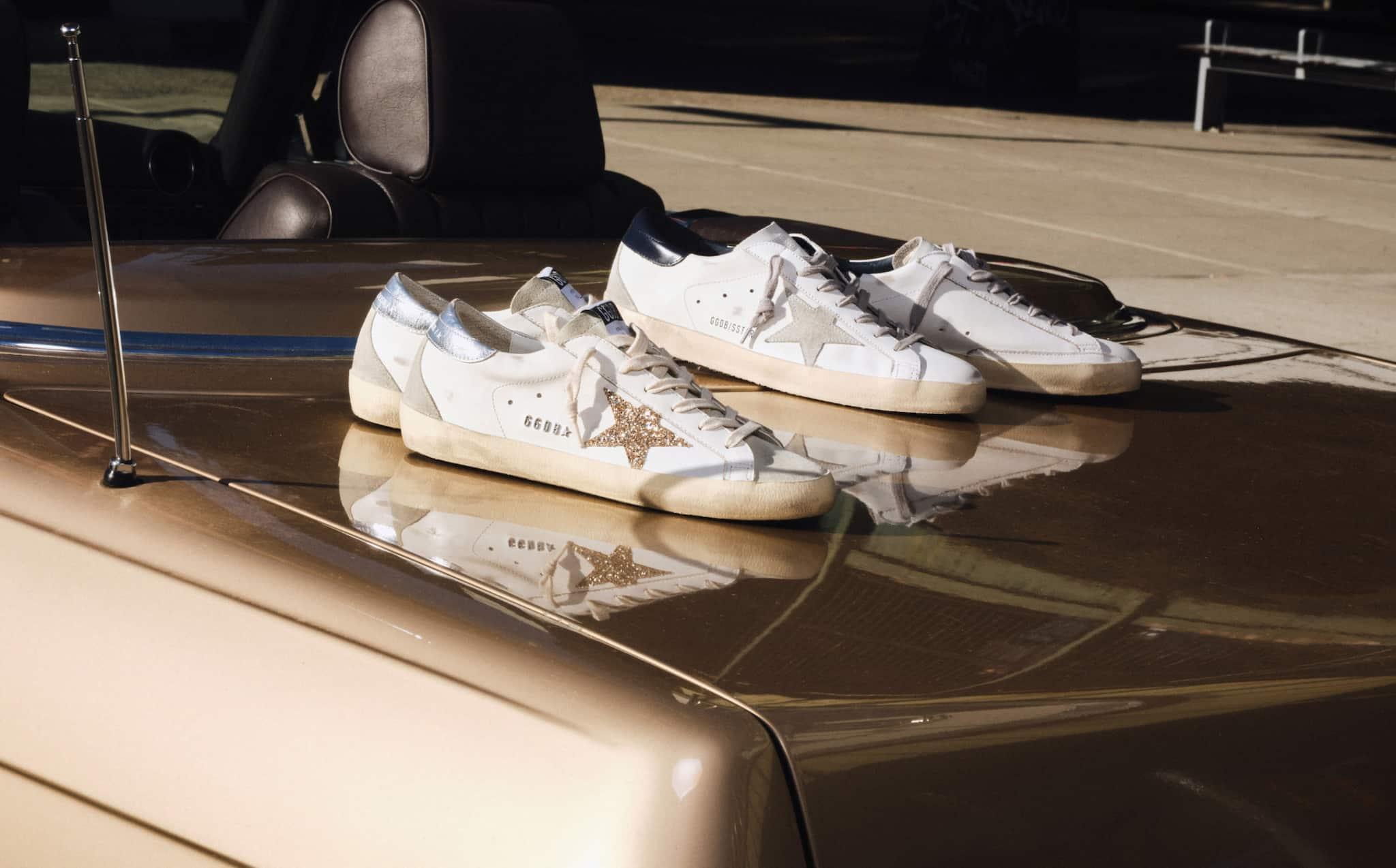 Golden goose shops superstar taped sneaker