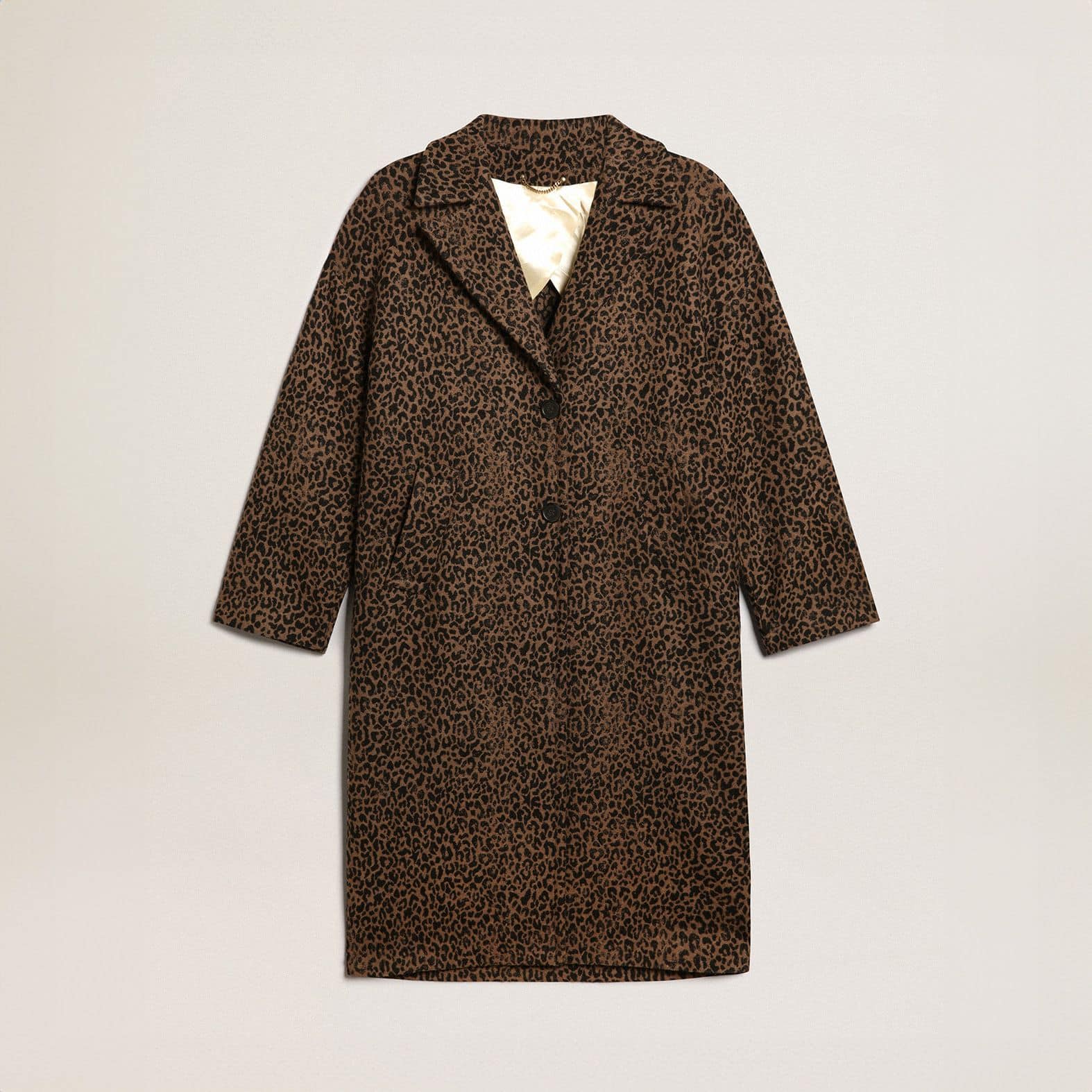 Women's single-breasted-cocoon-coat-in-wool-with-jacquard-motif