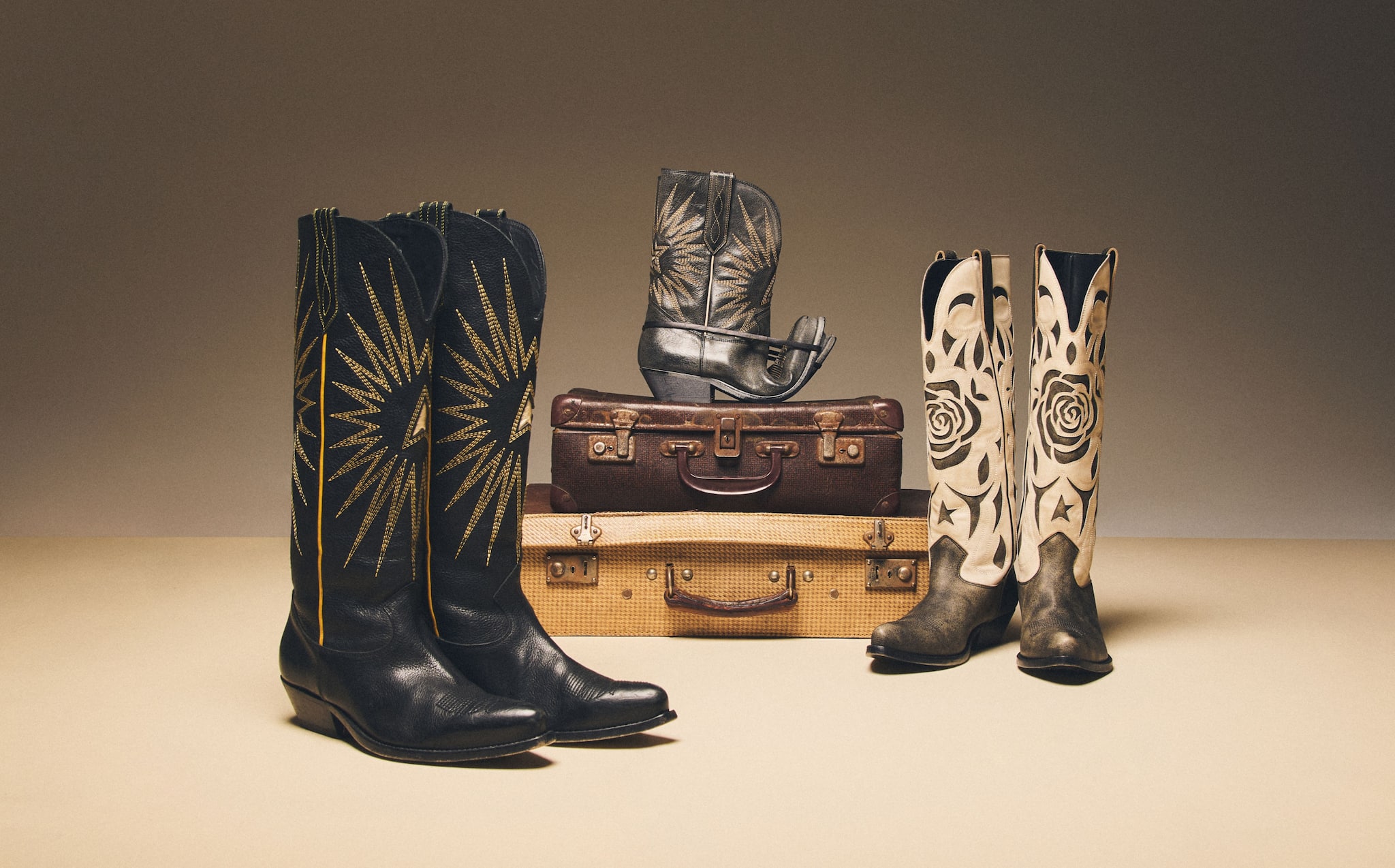 golden-boots-on-a-couple-of-suitcases