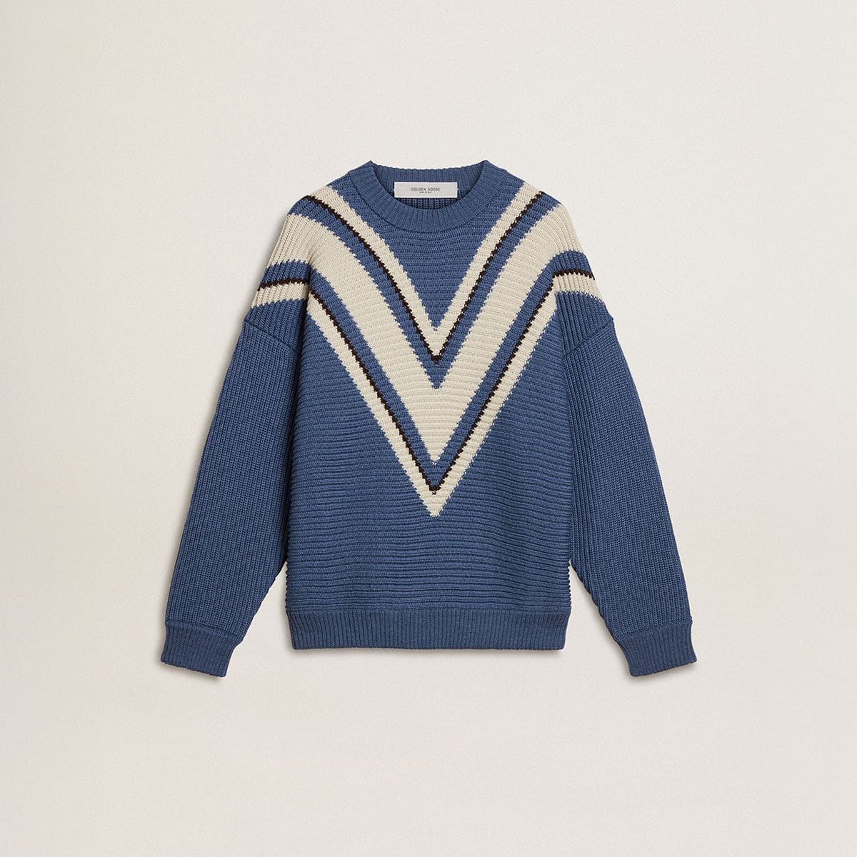 blue-and-beige-sweater