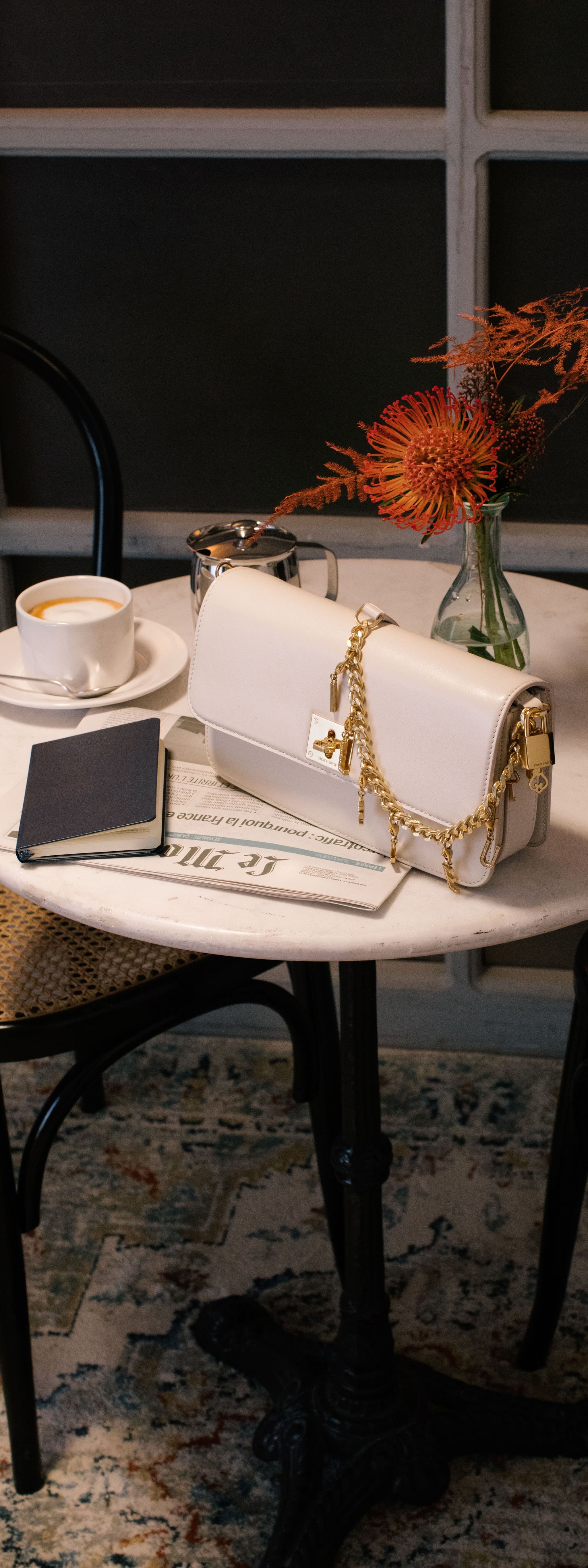 white-golden-vita-bag-on-a-table