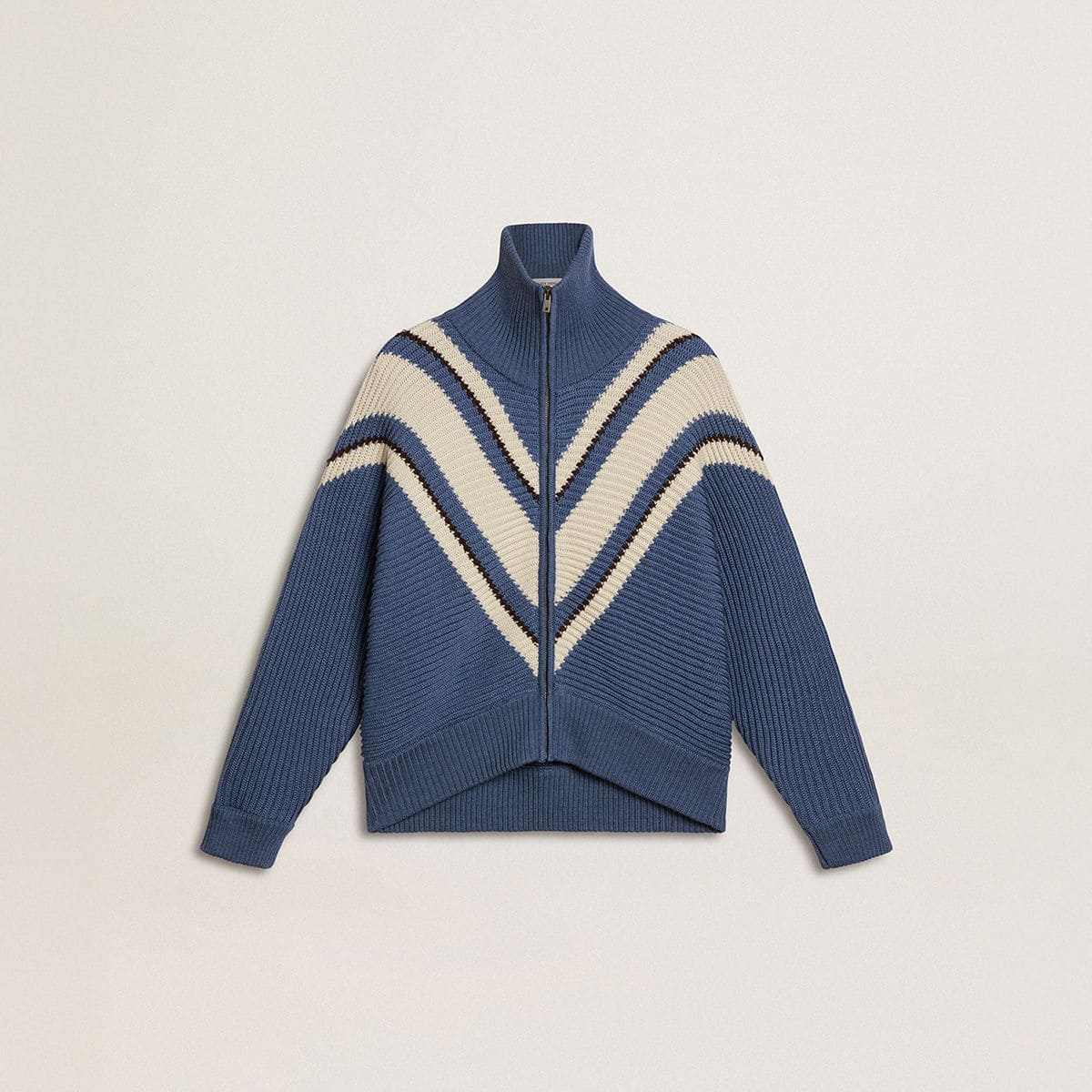 women's-blue-knitted-jumpsuit-with-white-stripes