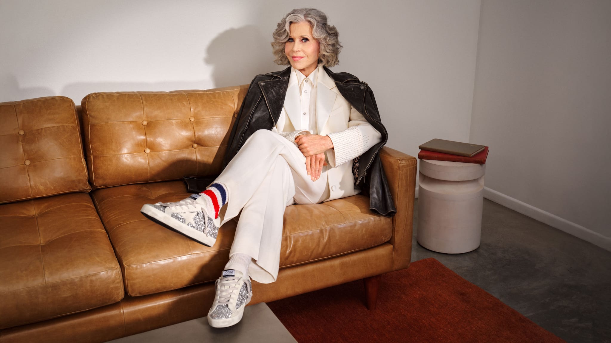 jane-fonda-brand-ambassador-sitted-on-a-chair