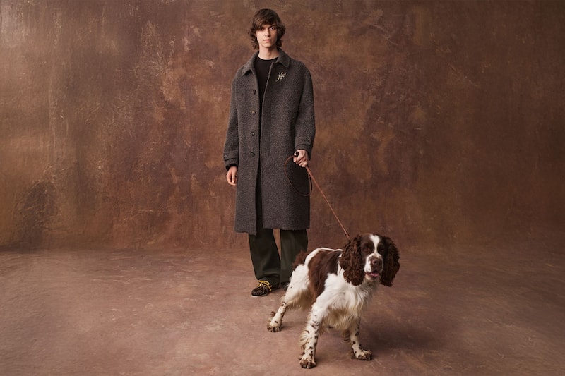male-model-wearing-textured-brown-long-overcoat
