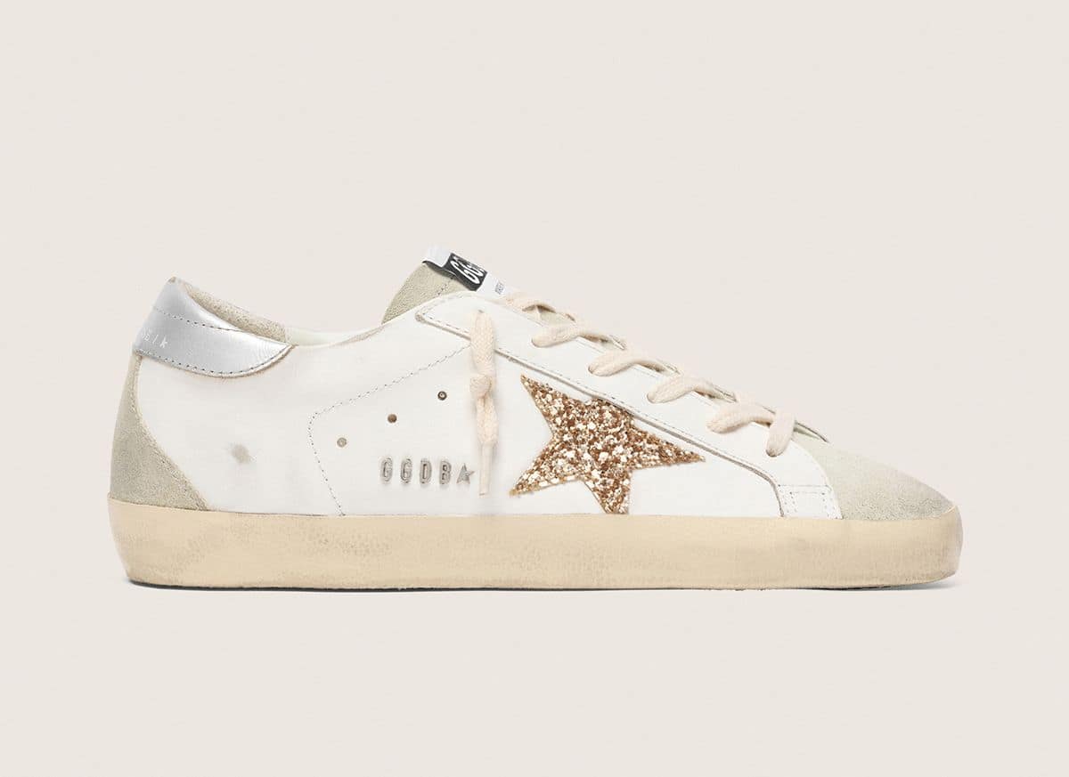 Francy in cream nappa with pink crocodile-print leather star