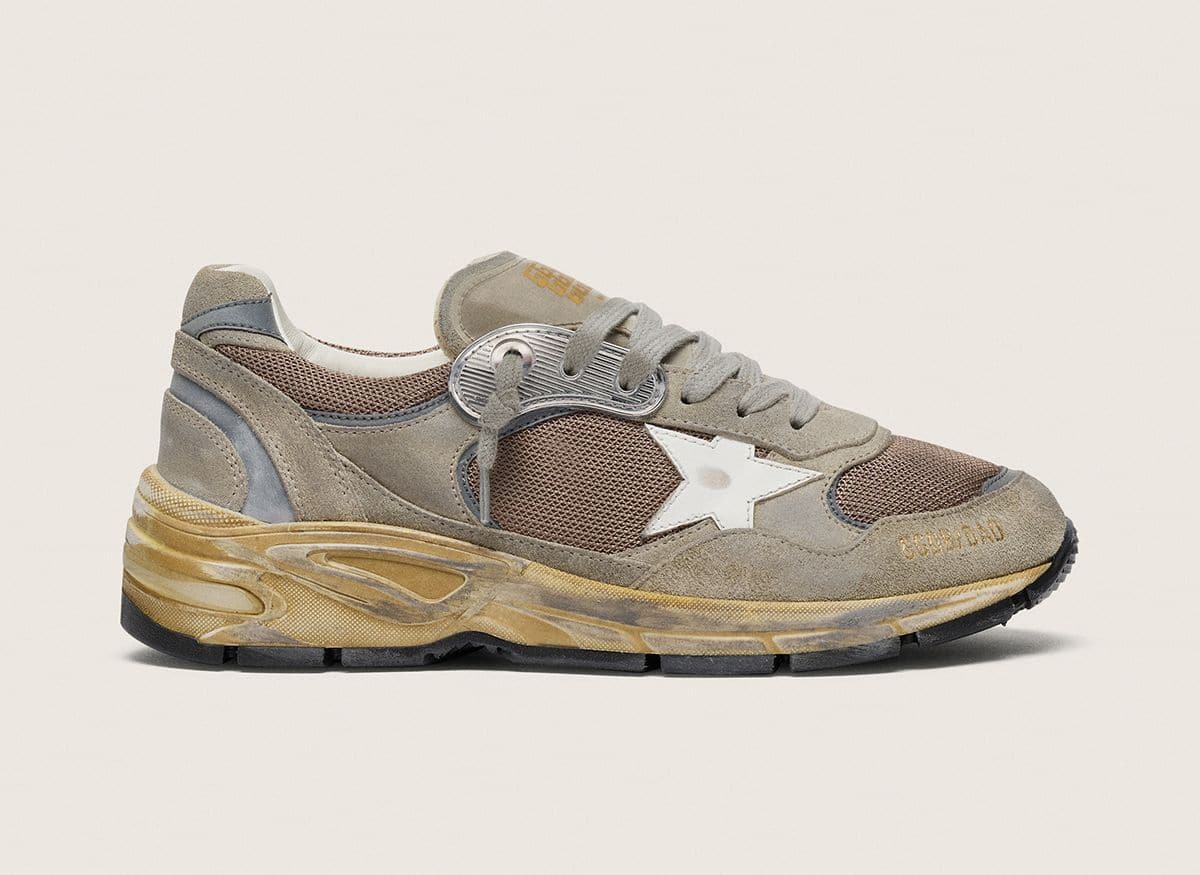 41 Dad-Star Golden  インソール未使用 Men's Dad-Star in dove-gray suede and silver mesh with white
