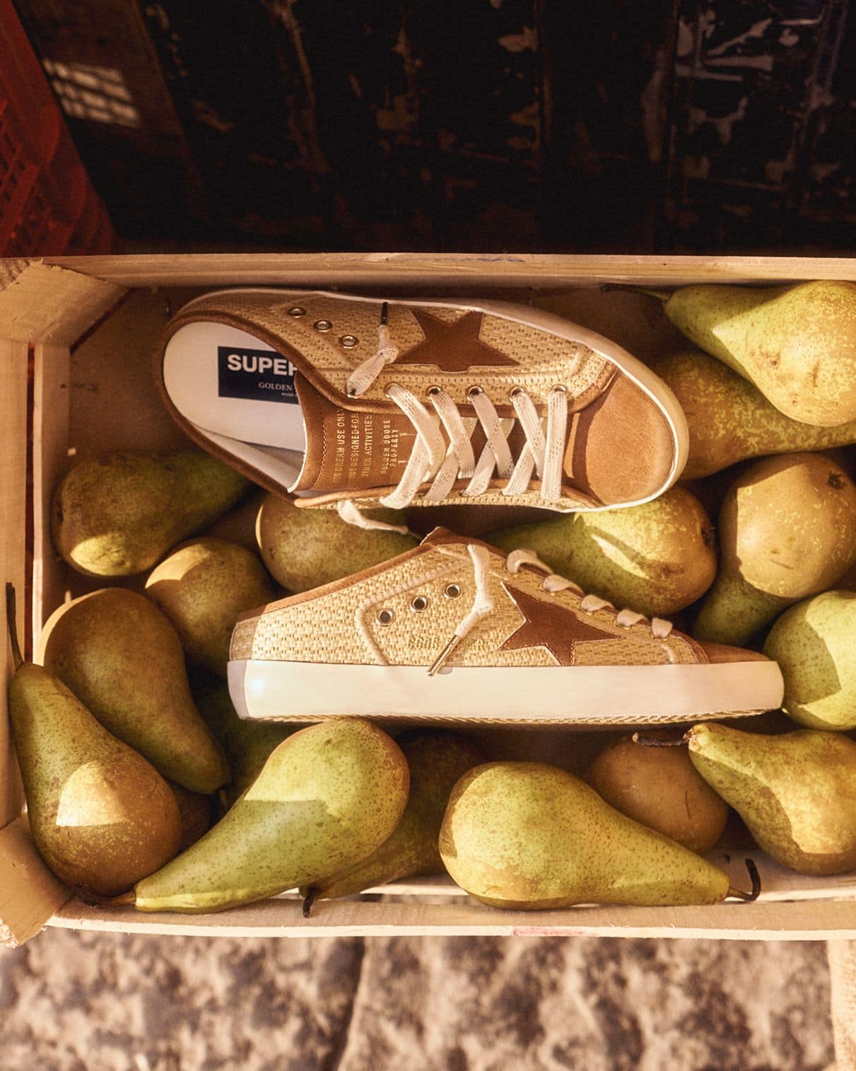 ゴールデングース　スニーカー　ボルドー Golden Goose メンズボルドーホワイトブラウンレザーSuper Star