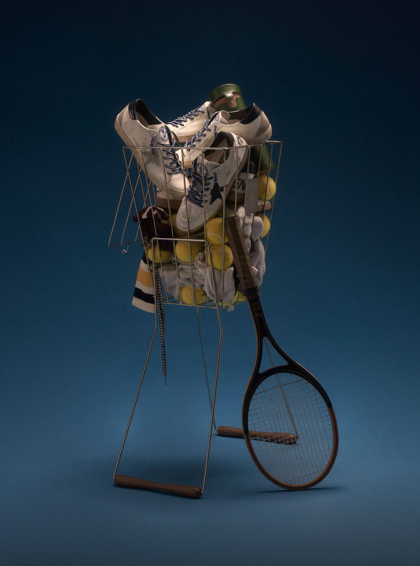 Golden-Goose-sneakers-with-tennis-gear