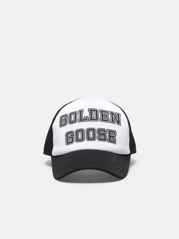 Golden baseball cap with black logo