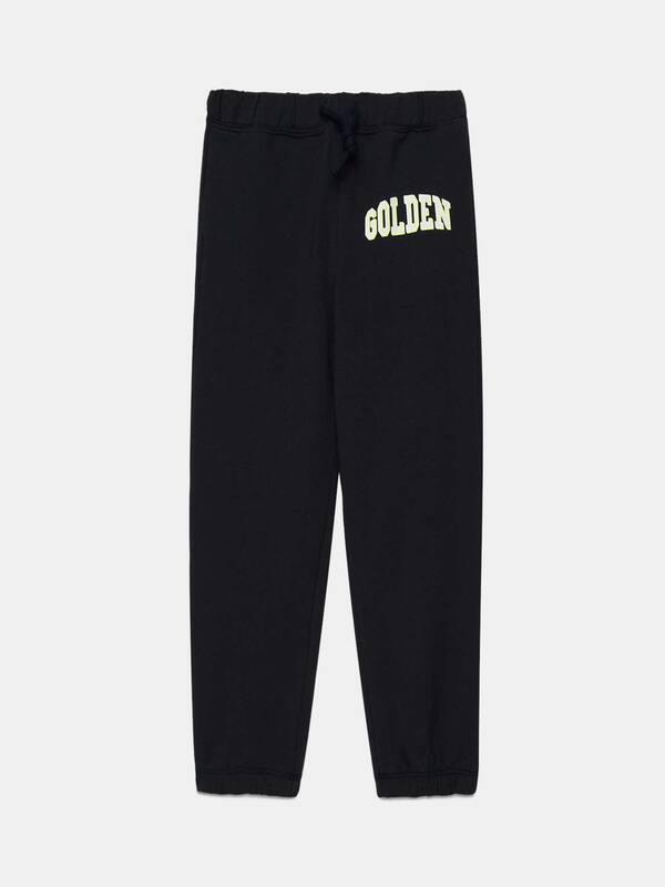 Dark blue Golden joggers with contrasting white logo