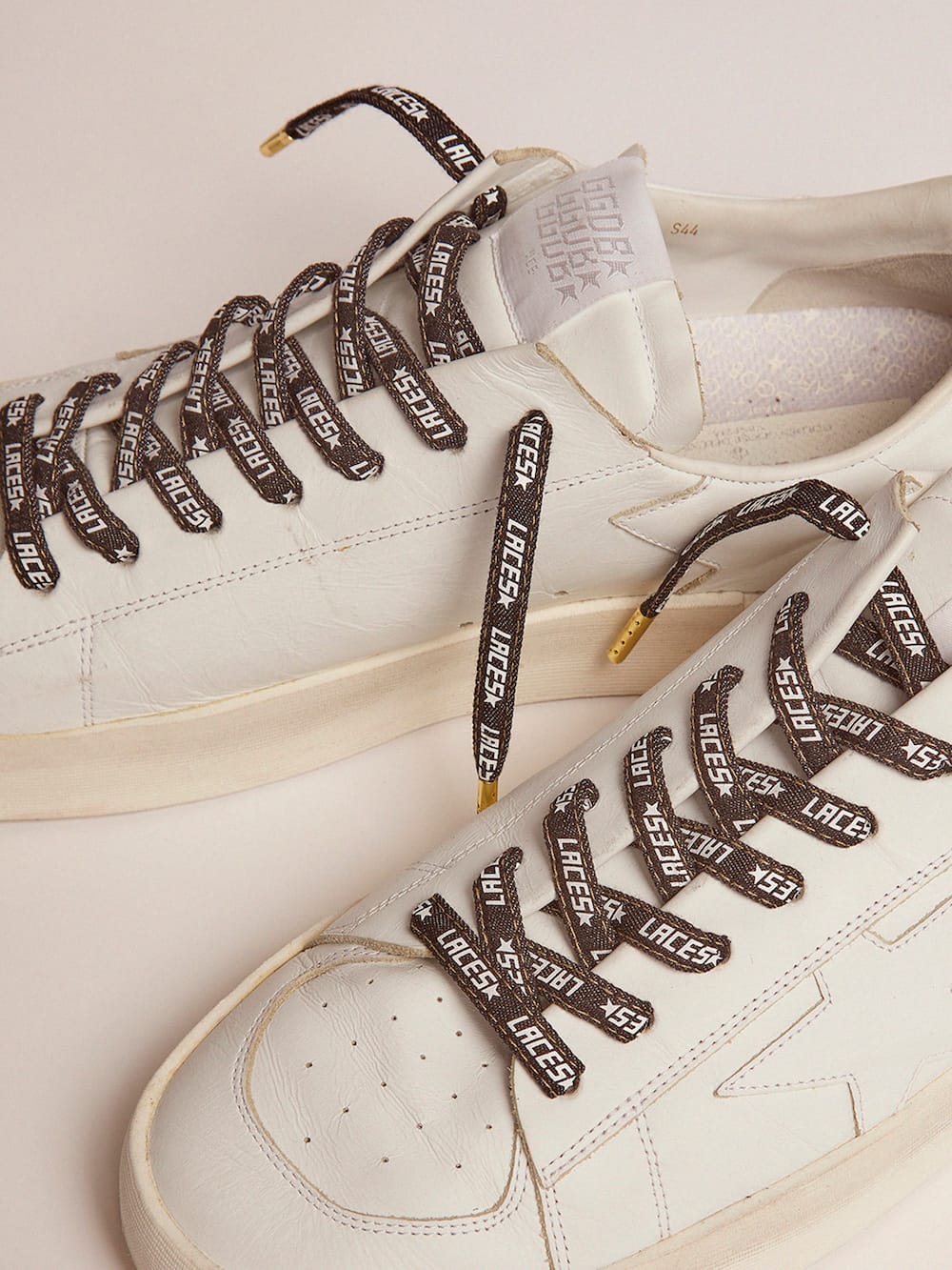 Golden Goose - Denim laces with white laces print in 