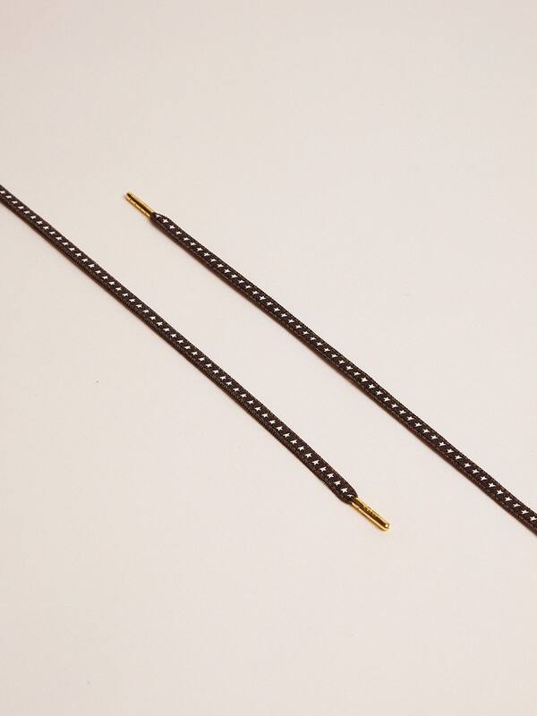 Denim laces with white stars