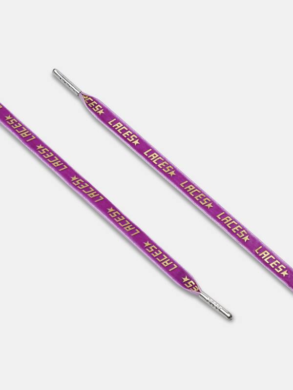 Women's purple velvet laces with gold laces print