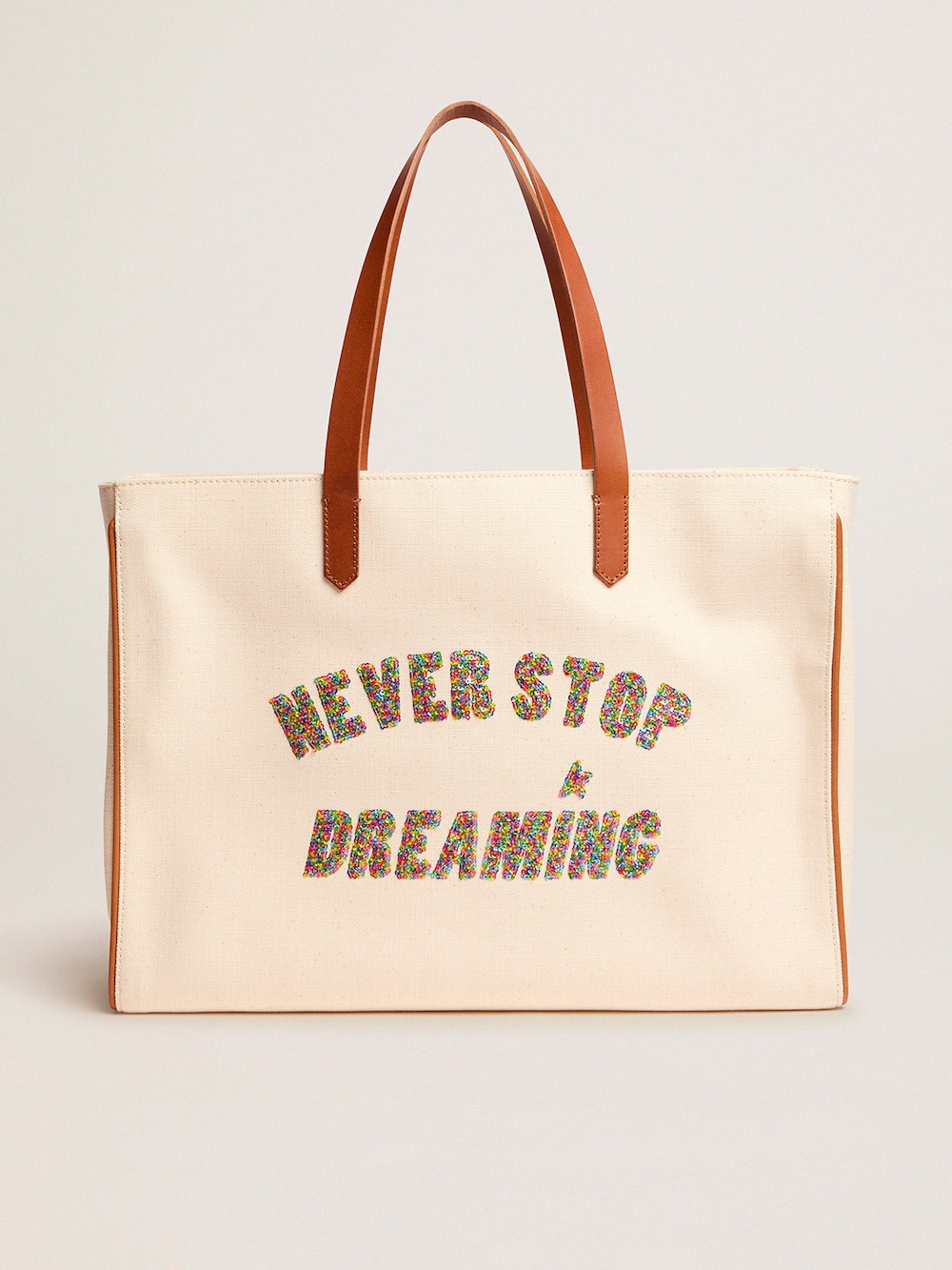 Golden Goose - Bolso California East-West Never Stop Dreaming con purpurina in 