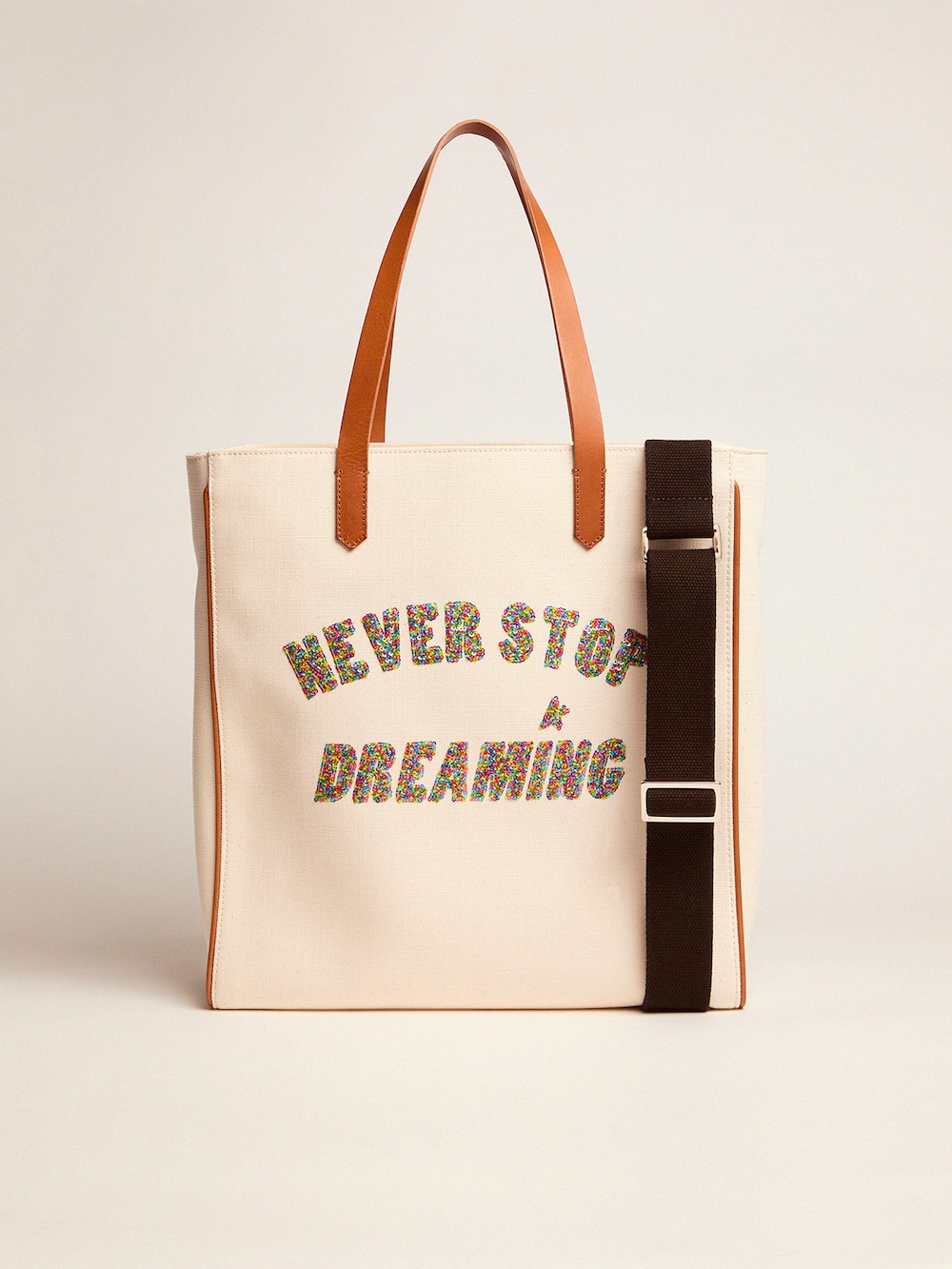 Golden Goose - Tasche California North-South „Never Stop Dreaming“-Glitzer in 