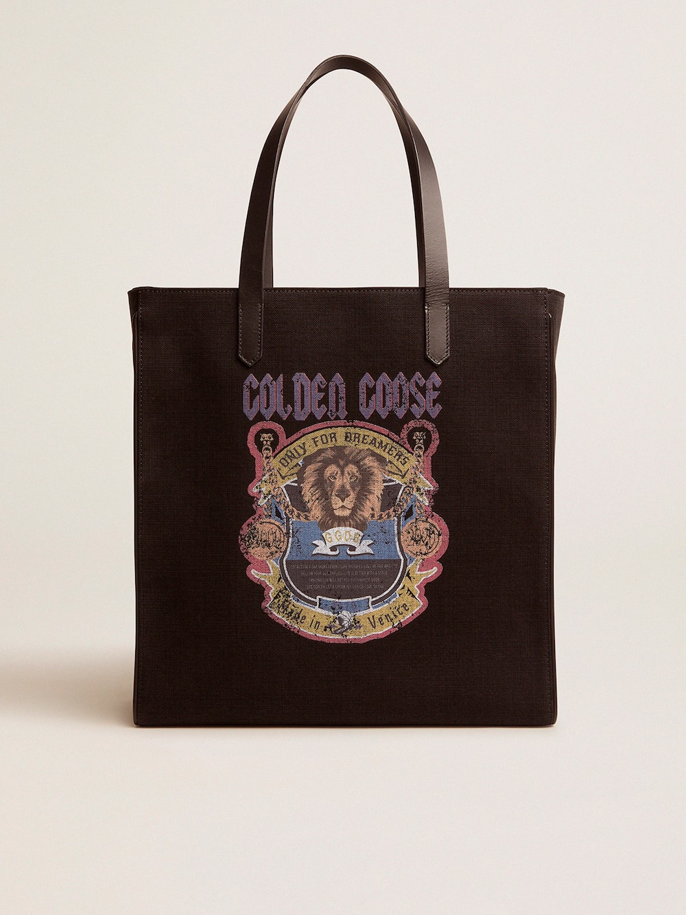Golden Goose - Bolso California North-South negro con estampado vintage in 
