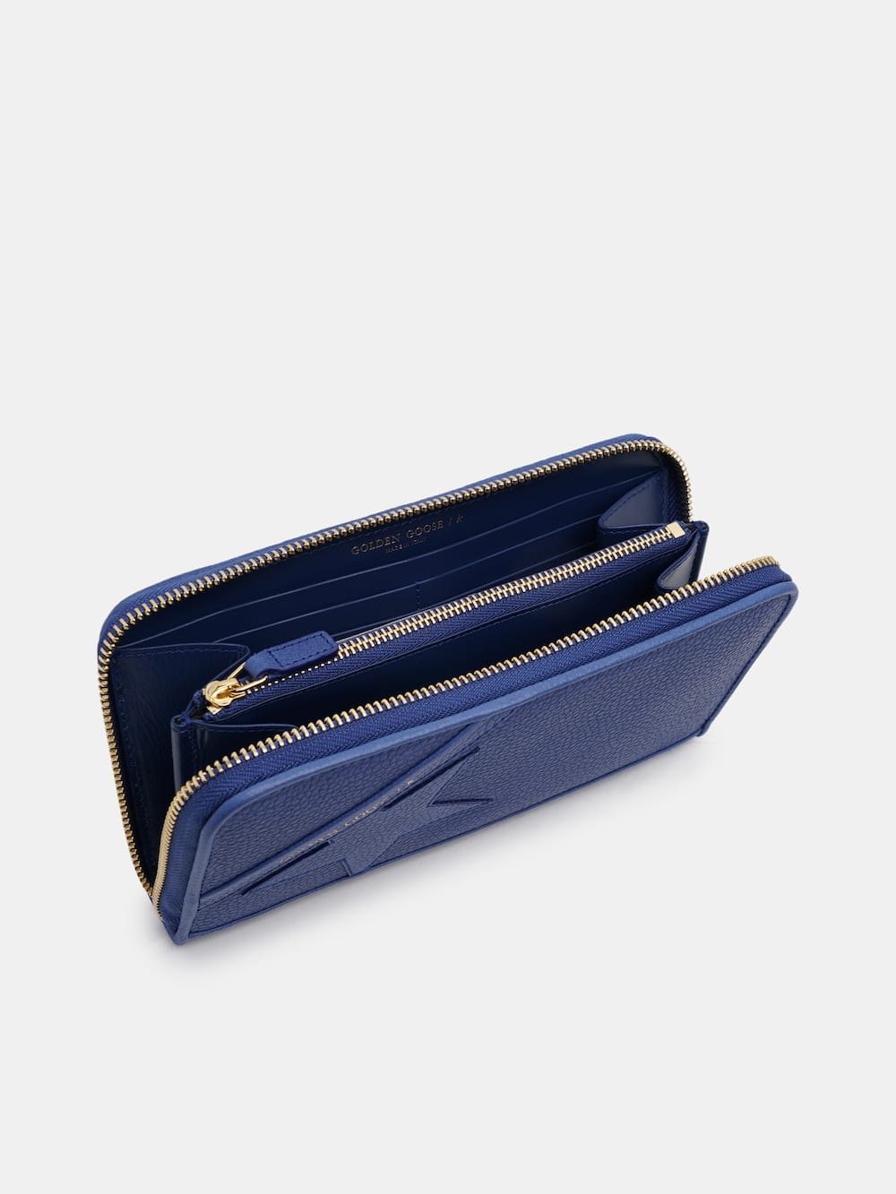 Golden Goose - Großes, blaues Portemonnaie Star Wallet     in 