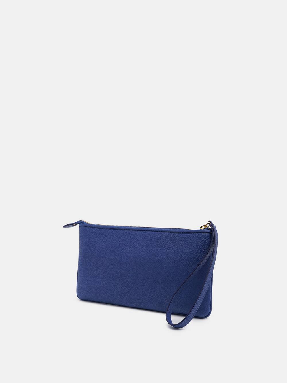 Golden Goose - Blue Star Wrist clutch bag in grained leather in 