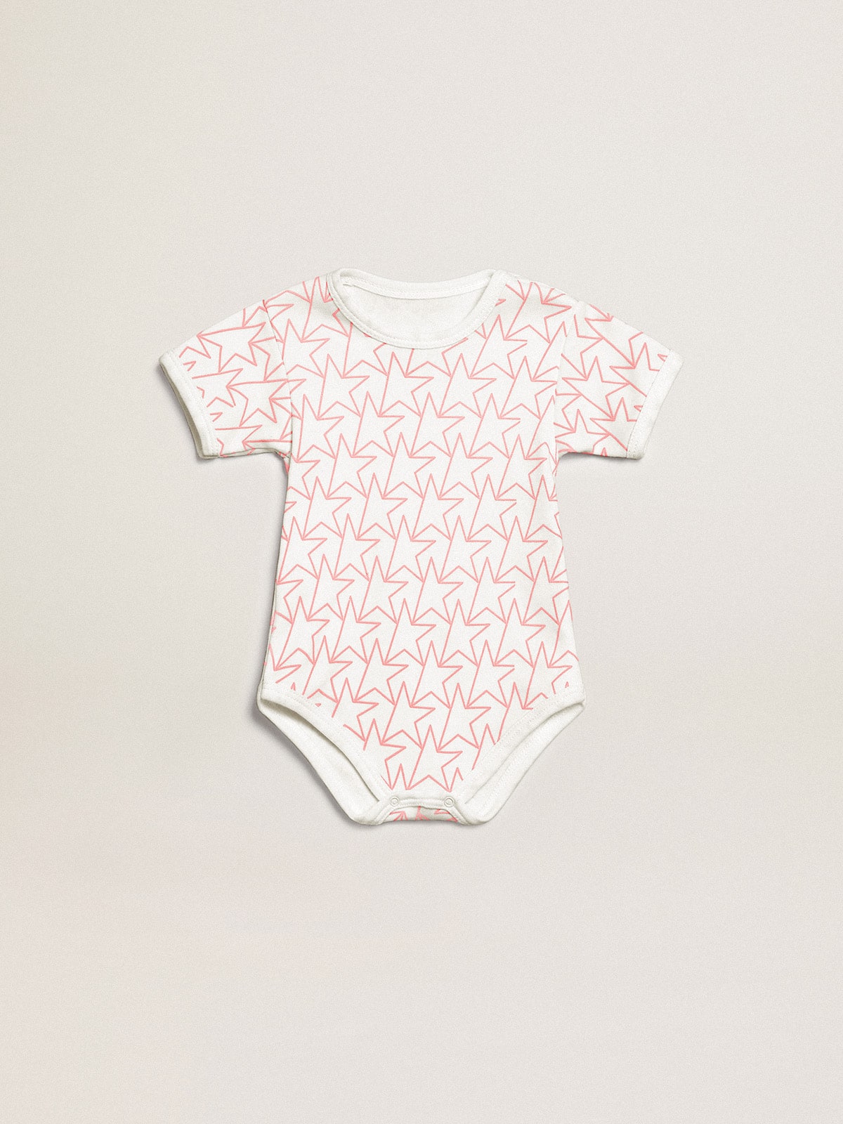 Golden Goose - Baby-Geschenkset in Weiß mit rosa Zierleiste und Stern in 
