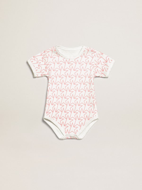 Golden Goose - Baby gift set di colore bianco con profili e stella rosa in 