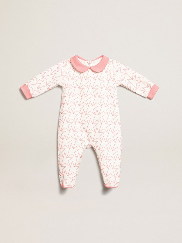 Golden Goose - Baby gift set di colore bianco con profili e stella rosa in 