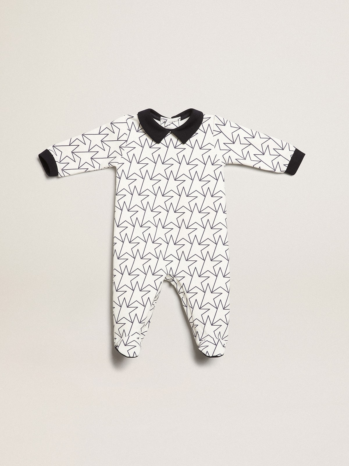 Golden Goose - Baby gift set di colore bianco con profili e stella blu navy in 