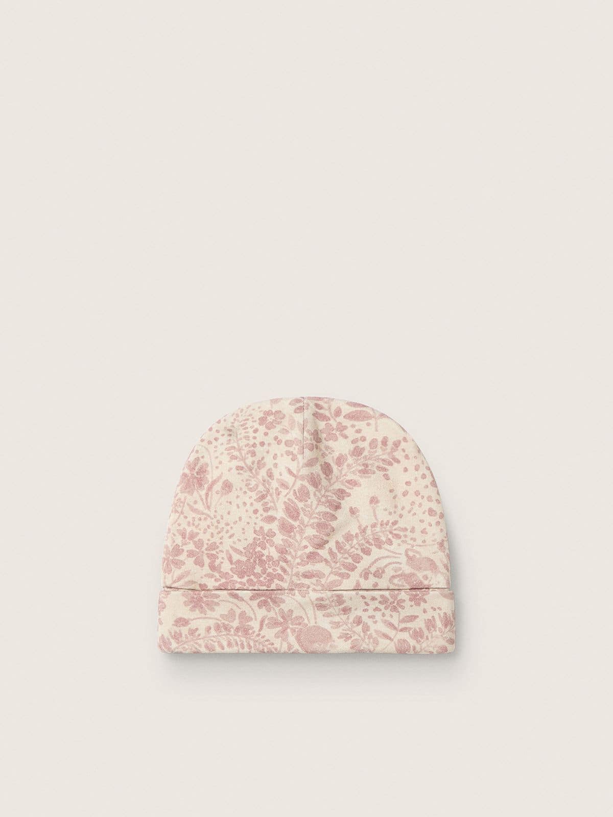 Baby set di color crema con stampa floreale rosa antico