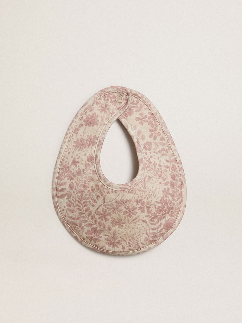 Golden Goose - Cremefarbenes Babyset mit altrosafarbenem Blumenprint in 