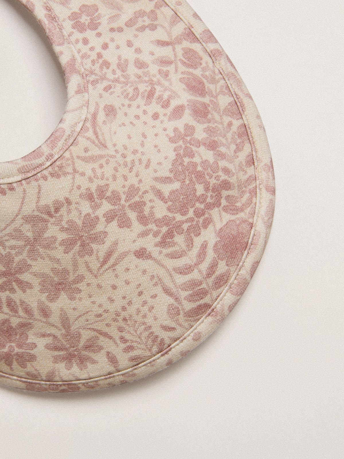 Golden Goose - Cremefarbenes Babyset mit altrosafarbenem Blumenprint in 