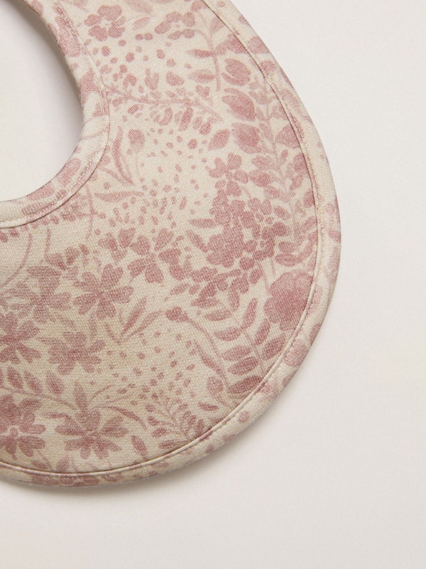 Golden Goose Cream-colored baby set with antique pink floral print Newborns white kids