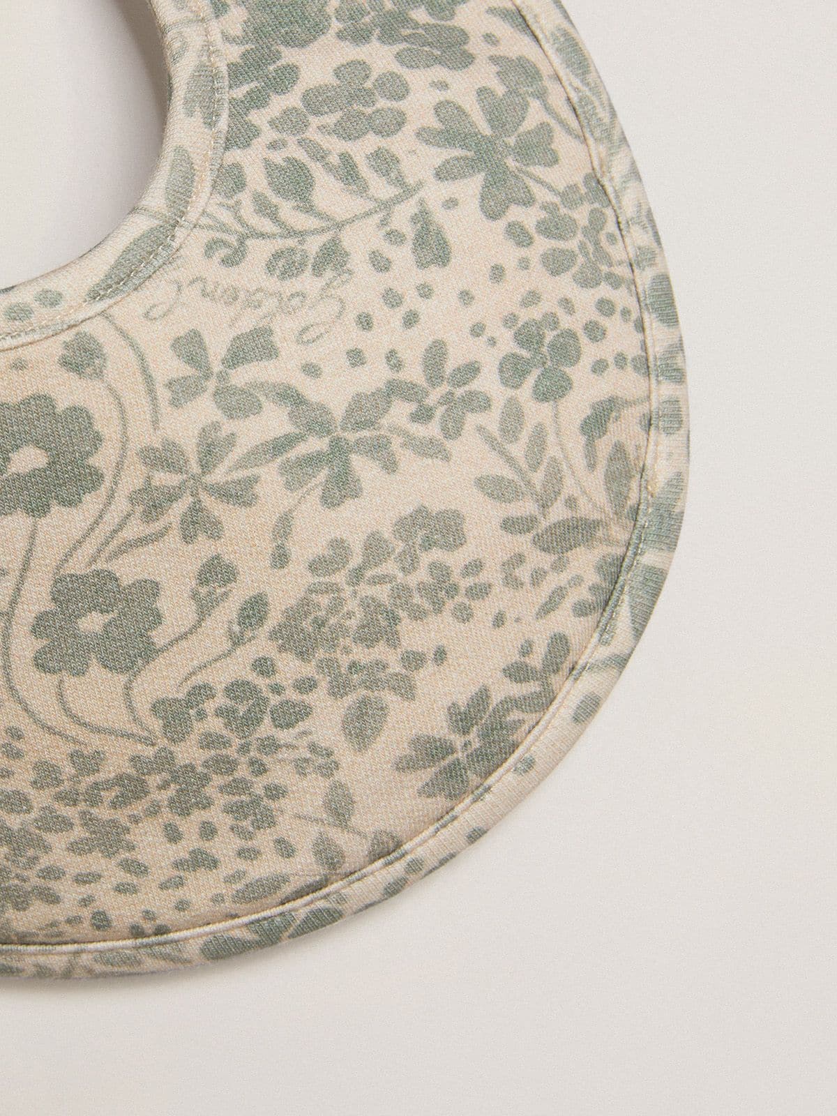 Golden Goose - Cream-colored baby set with sage green floral print in 