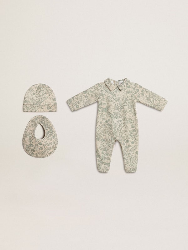 Golden Goose Ensemble couleur cr&egrave;me pour b&eacute;b&eacute; avec imprim&eacute; floral vert sauge Nouveau-n&eacute;s white kids