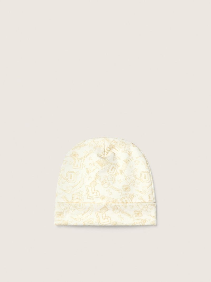 Golden Goose - Baby-Geschenkset aus wei&szlig;er Baumwolle mit Maskottchen-Druck in Pfirsichrosa in 