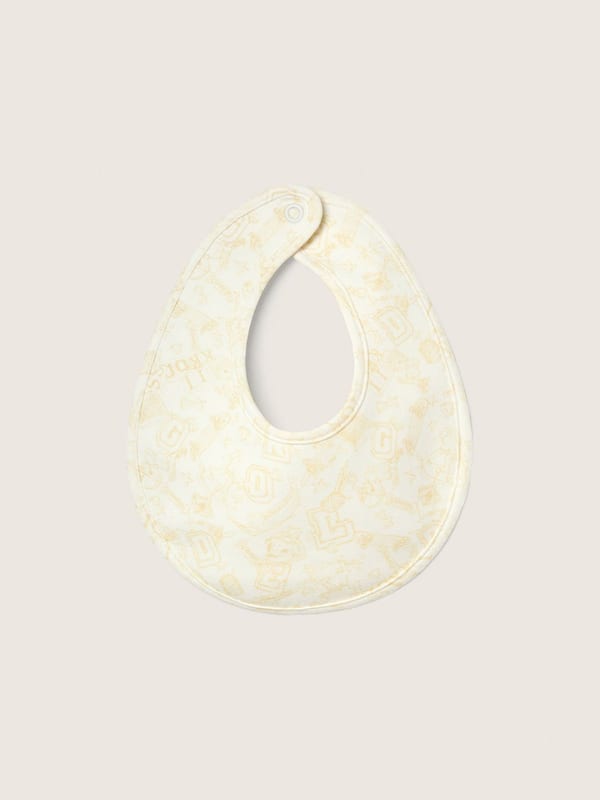 Golden Goose White cotton baby gift set with-peach pink mascot print Newborns white kids