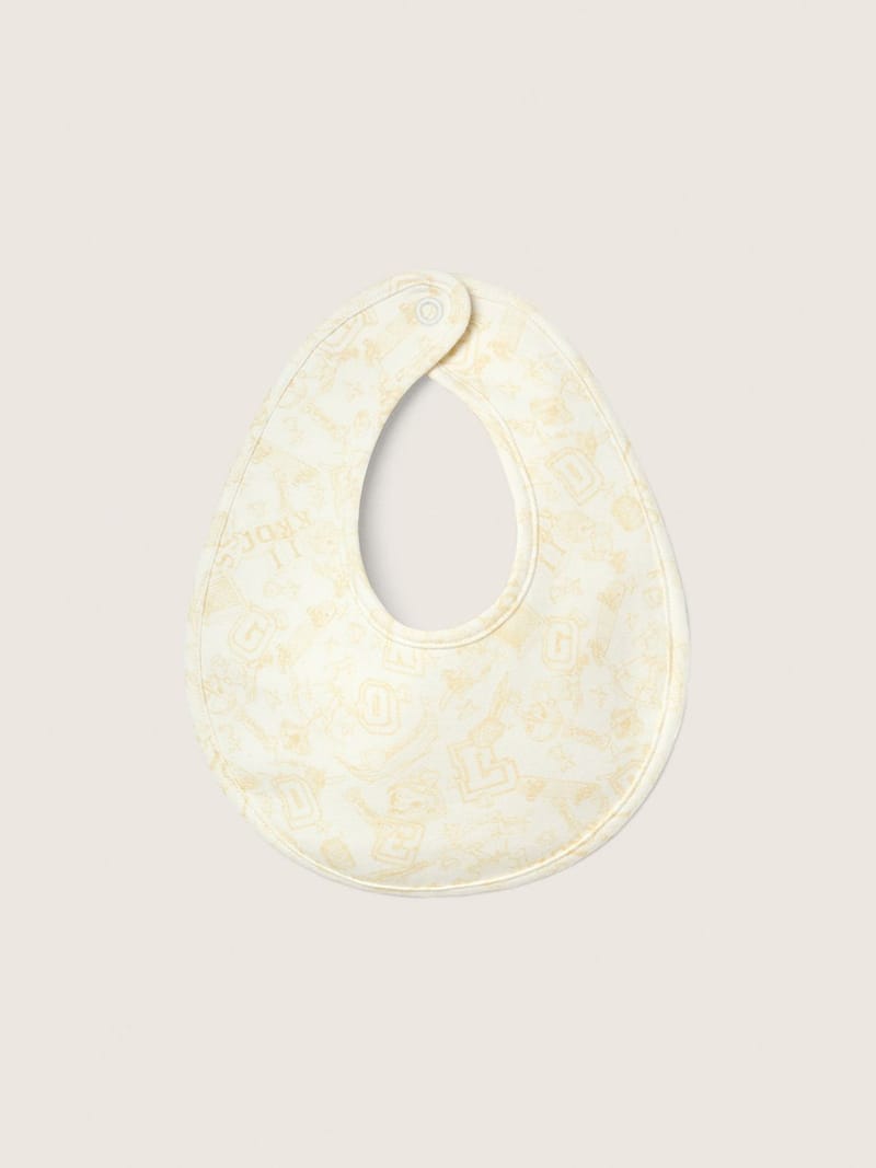 Golden Goose - Baby-Geschenkset aus wei&szlig;er Baumwolle mit Maskottchen-Druck in Pfirsichrosa in 