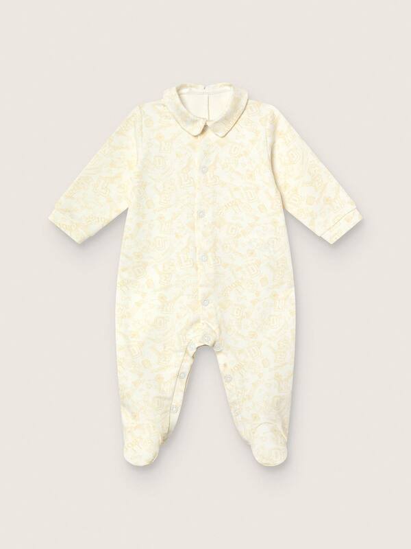 Golden Goose White cotton baby gift set with-peach pink mascot print Newborns white kids