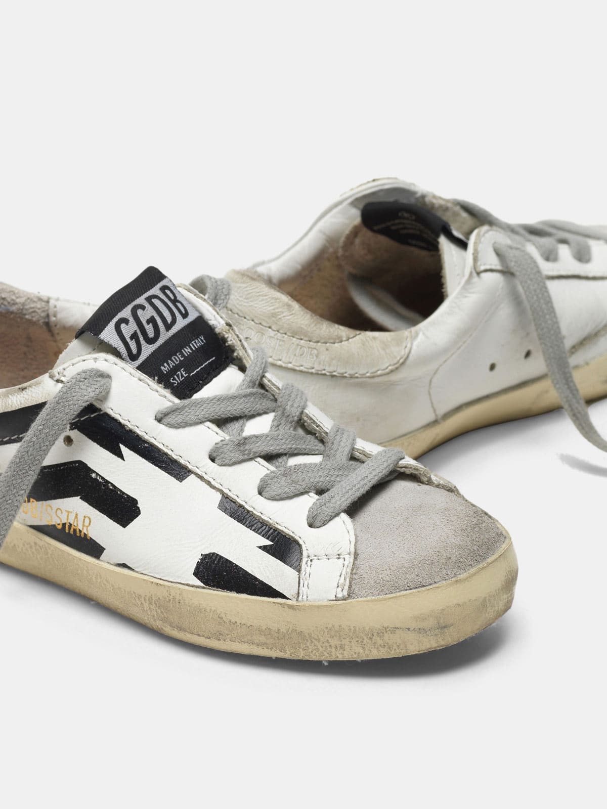 Golden Goose - Super-Star sneakers with screen-printed GGDB flag in 