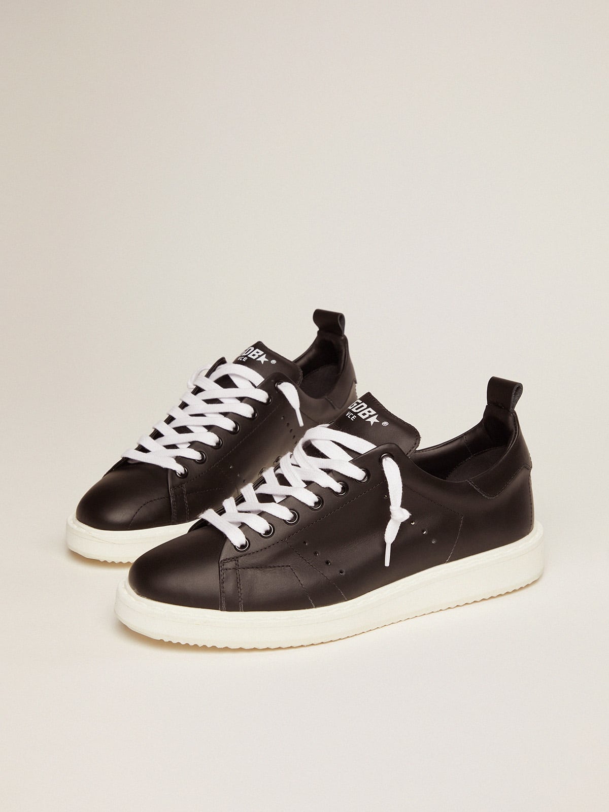 Golden Goose - Starter sneakers in leather with printed star on the heel tab in 