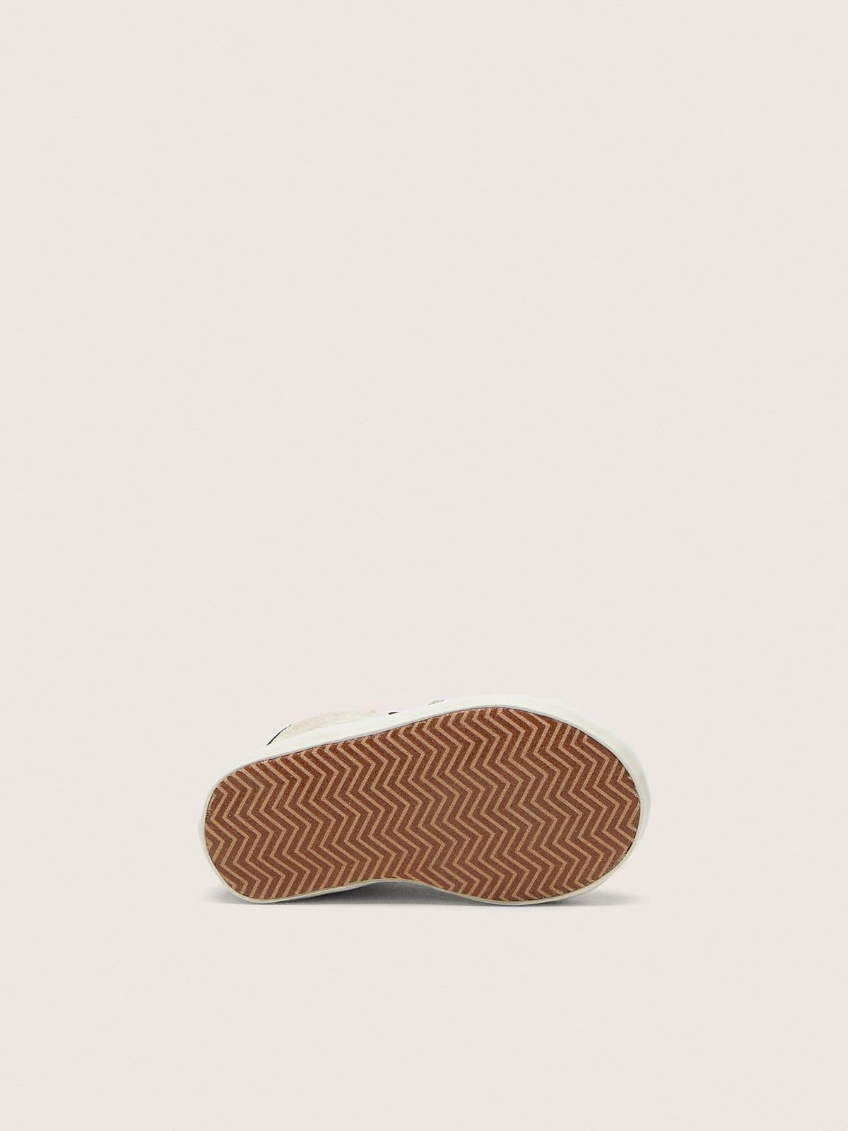 Golden Goose - Baby Old School in beige suede with metallic bronze leather star in 