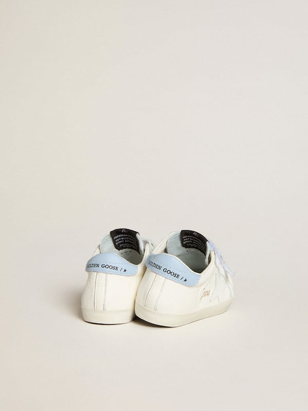 Golden Goose - Baby School set in white nappa with light blue leather heel tab in 