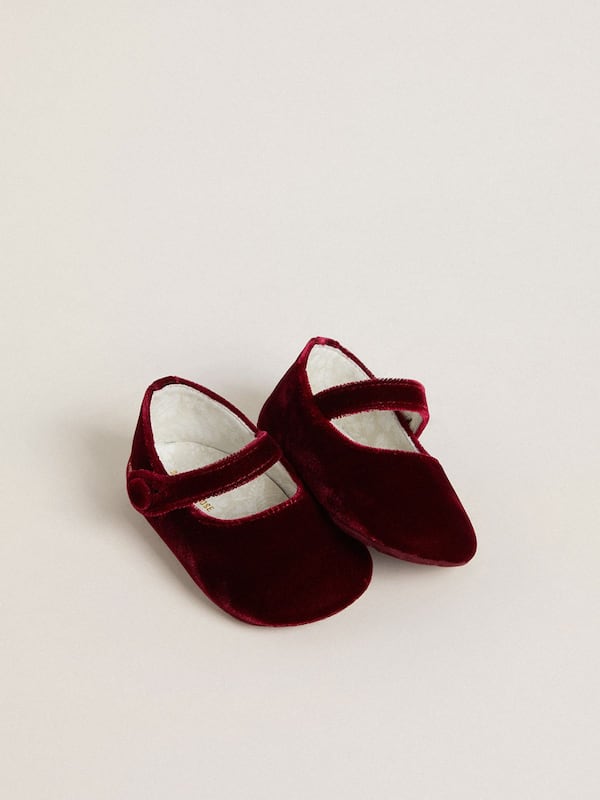 Golden Goose - Sofi Baby ballet flats in burgundy velvet and suede in 
