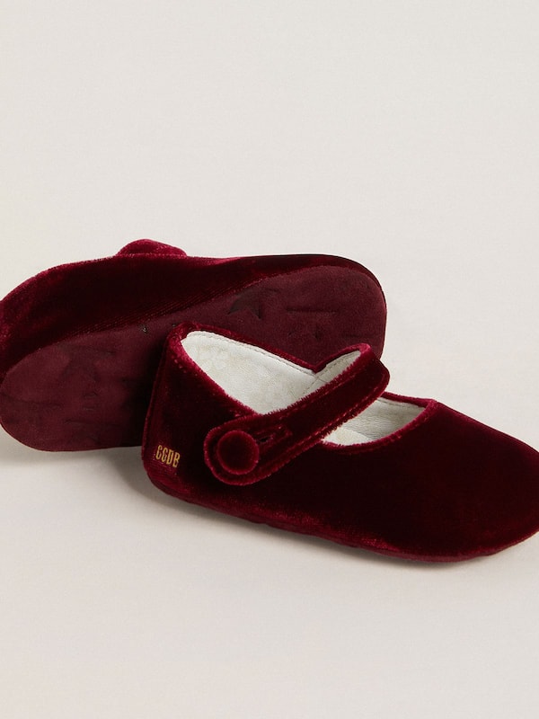 Golden Goose - Sofi Baby ballet flats in burgundy velvet and suede in 