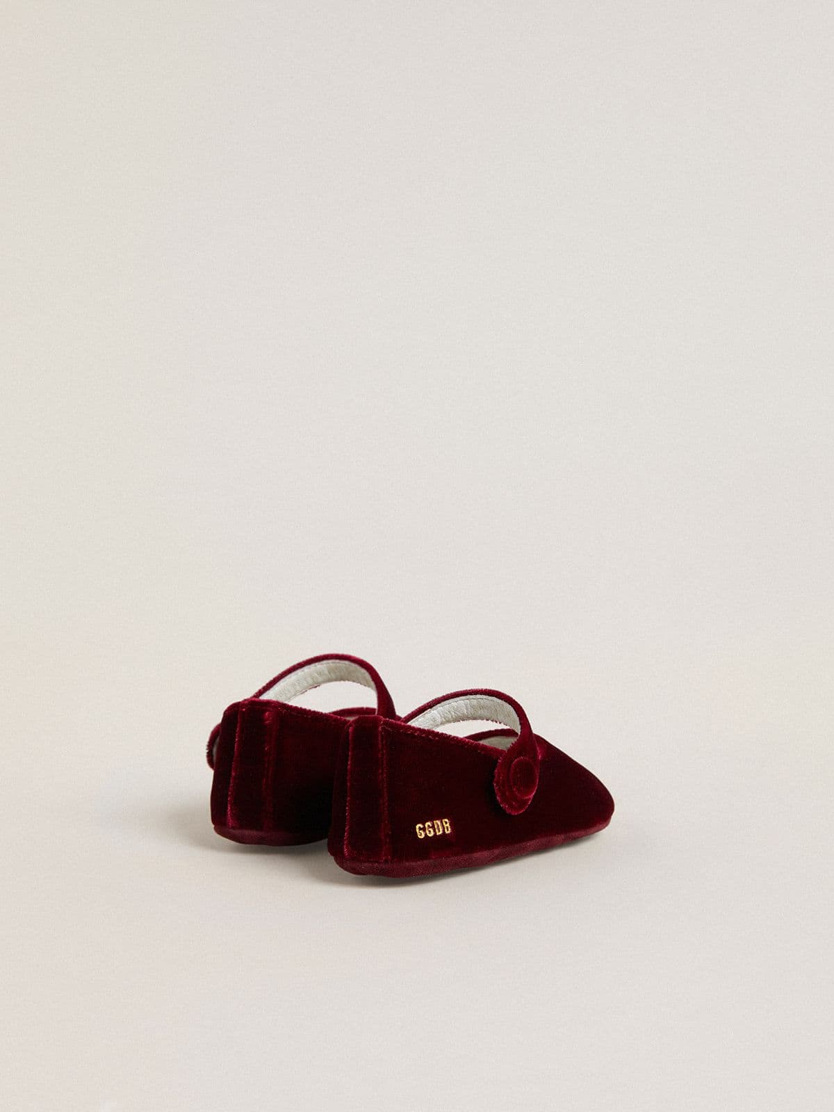 Golden Goose - Baby ballerine Sofi in velluto e suede bordeaux in 