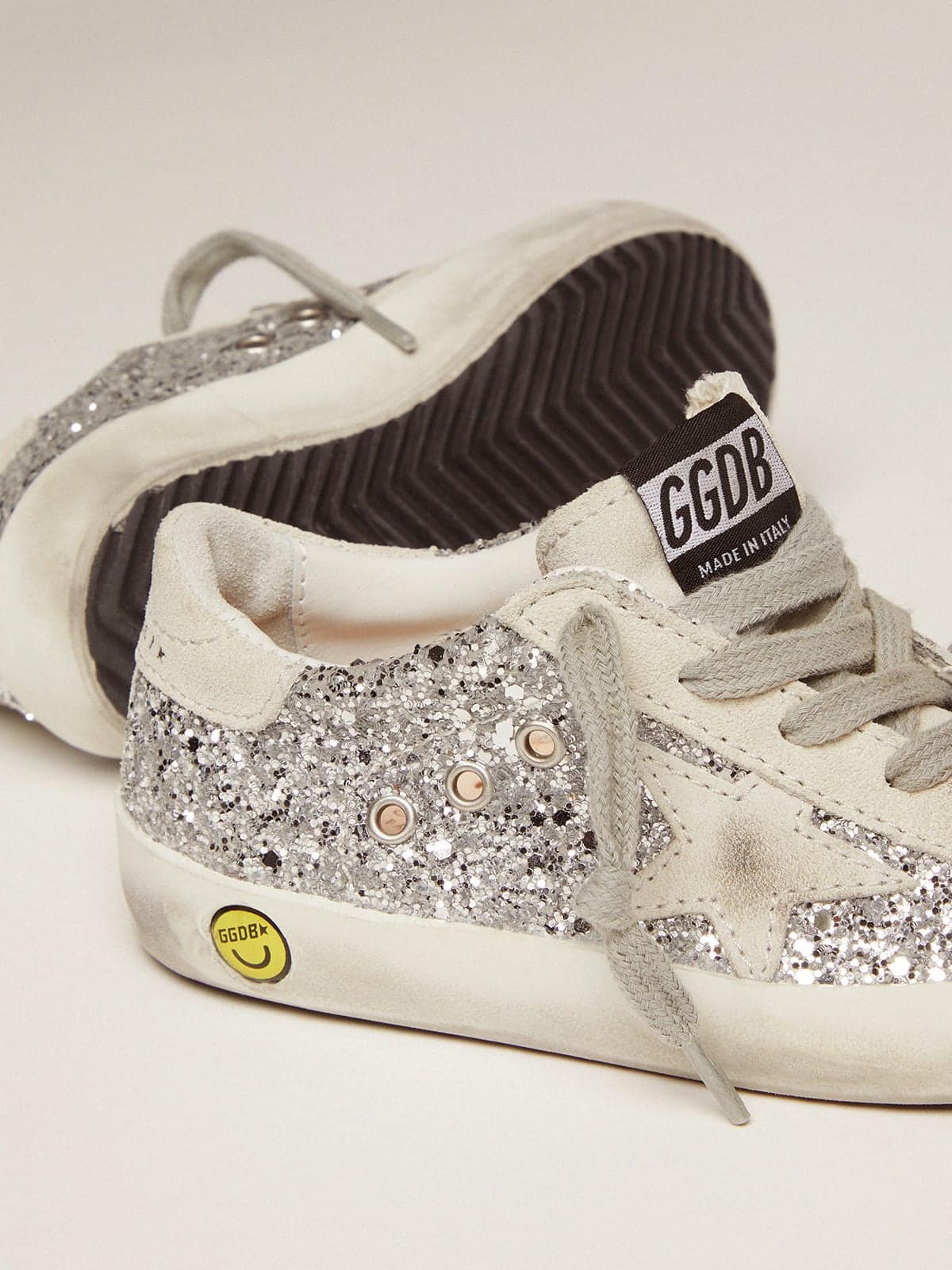 Golden Goose Kids Super-Star deals gold glitter