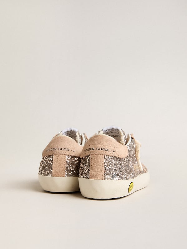 Golden Goose - Junior Super-Star in glitter with suede star and heel tab in 