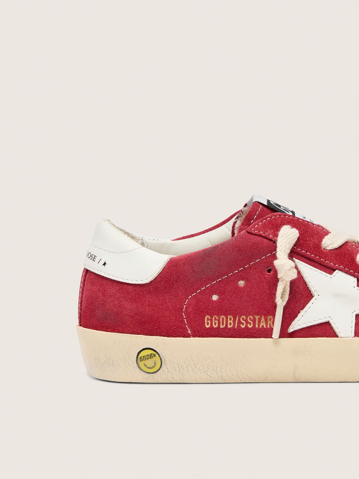 Golden Goose - Junior Super-Star in red suede with white leather star and heel tab in 