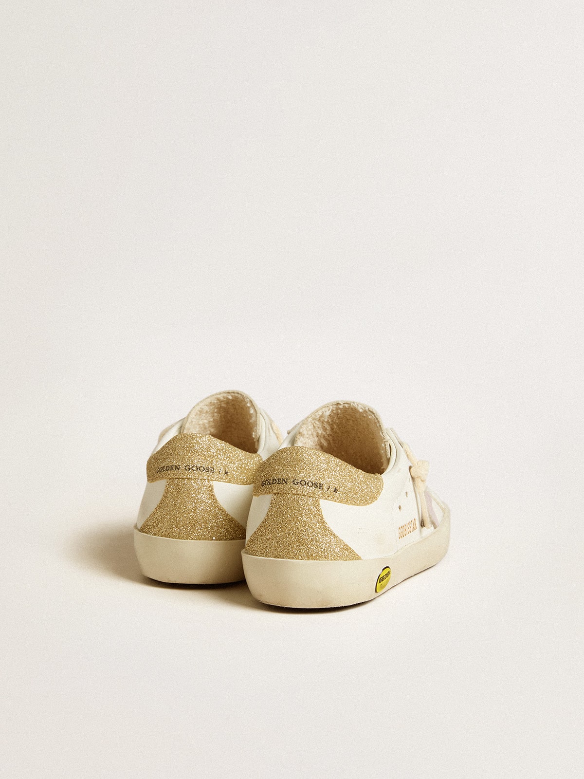 Super-Star Junior with lilac leather star and glitter heel