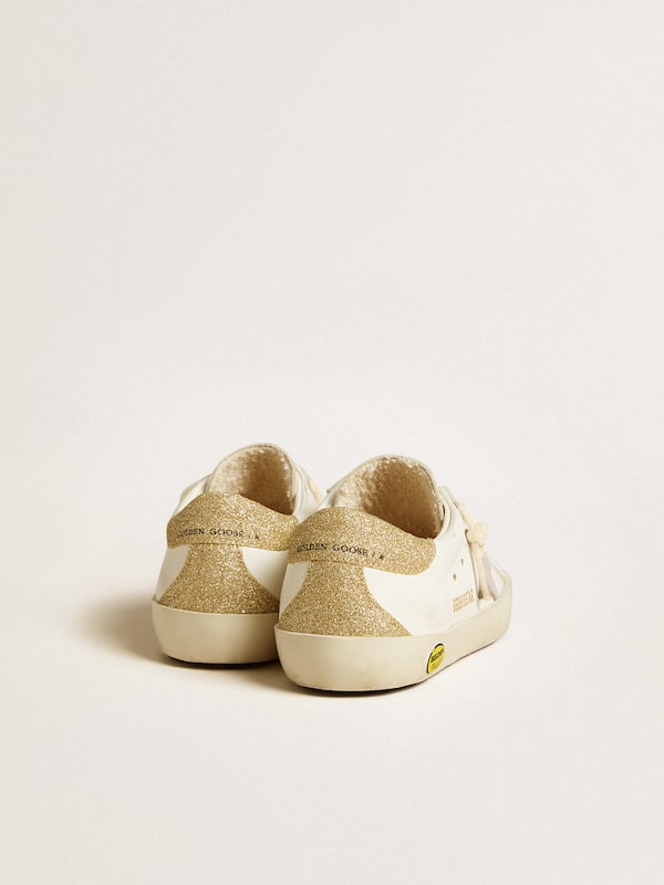Golden Goose - Super-Star Junior with lilac leather star and glitter heel tab in 