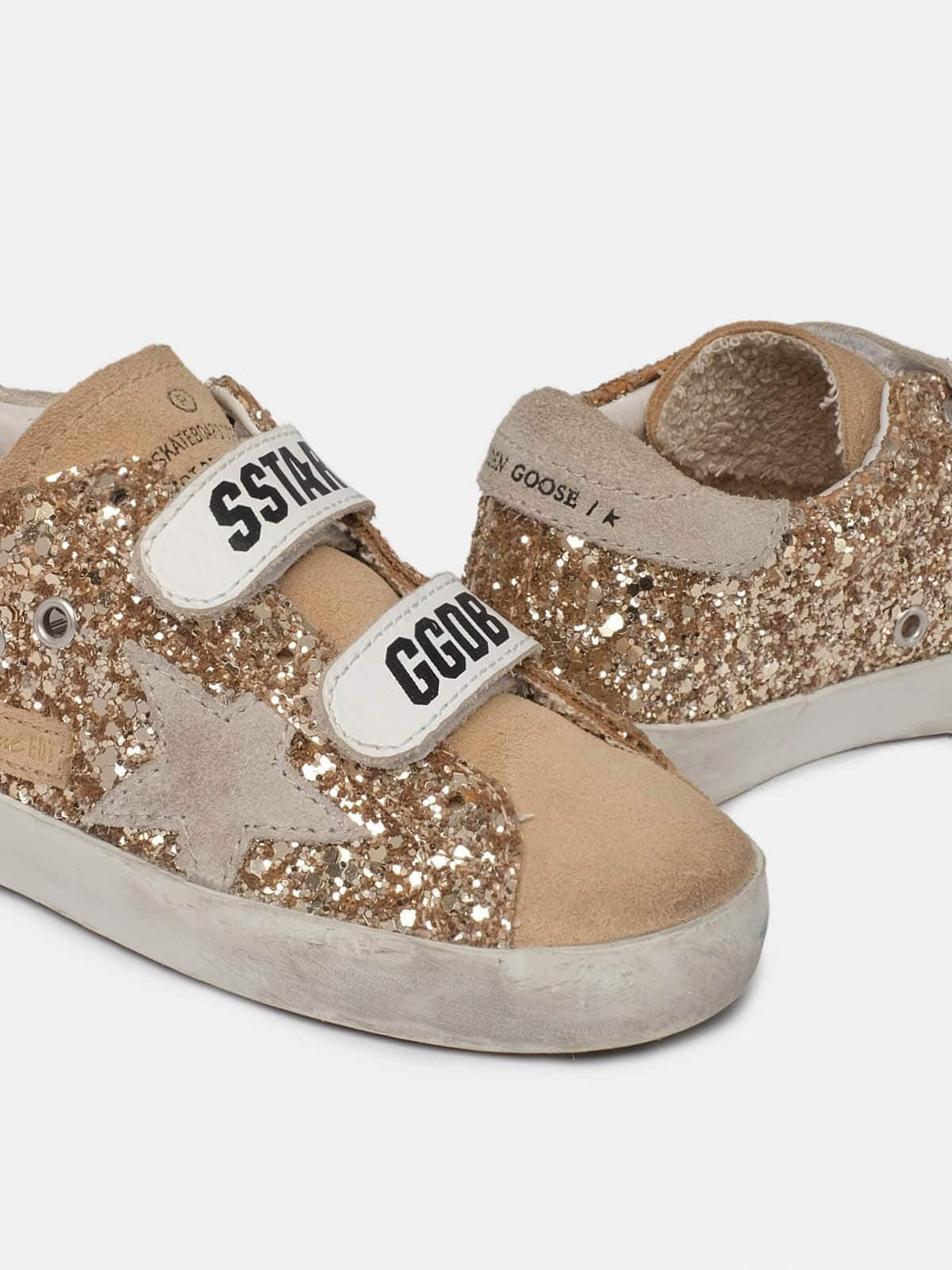 Golden Goose - Old School sneakers with gold glitter in 