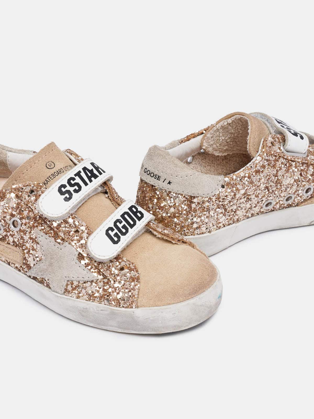 Golden Goose - Old School sneakers with gold glitter in 